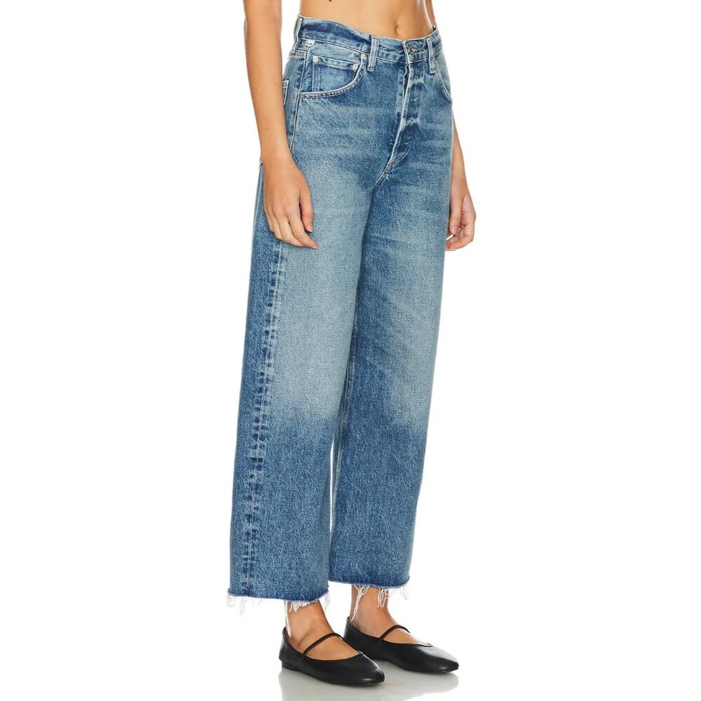 Citizens Of Humanity Blue Wide-Leg High-Rise Jeans - Picture 2 of 9